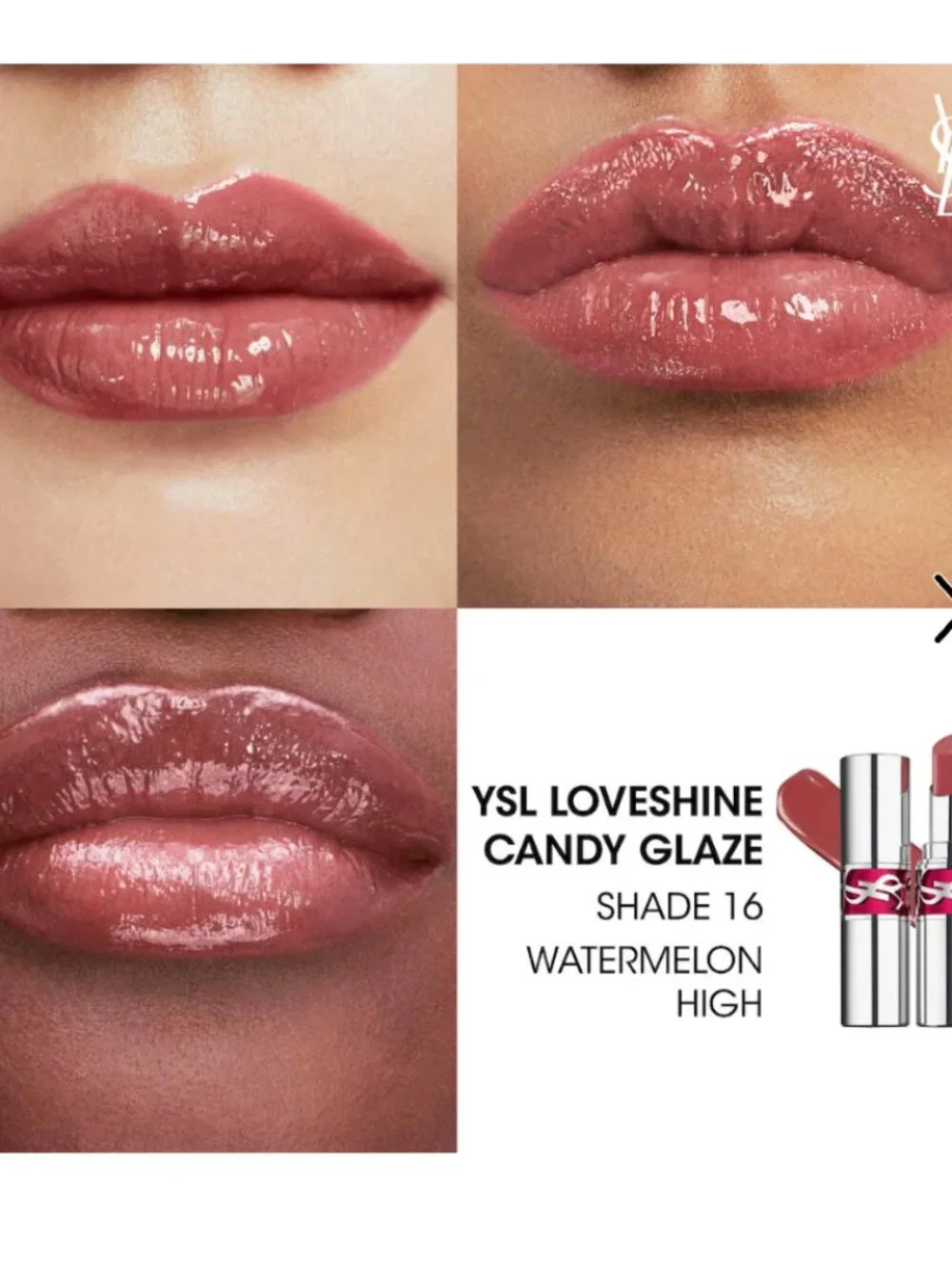 NWT YSL Loveshine Candy Glaze Lip Gloss Stick 16 Watermelon High